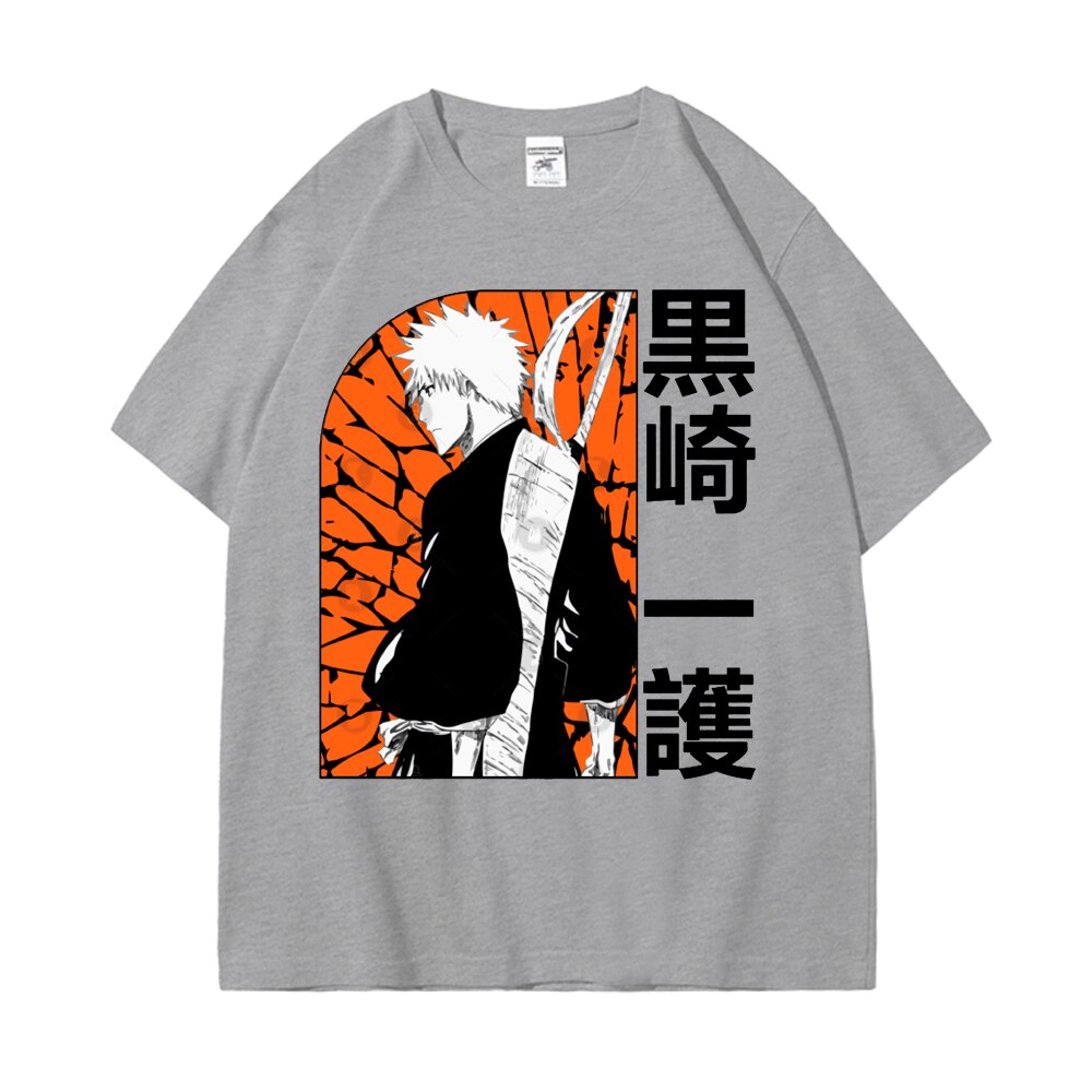 Japanese Anime Bleach T Shirt Manga Kurosaki Ichigo Graphic Tshirts Summer Cartoon 100 Cotton Tops T 2 - Bleach Store